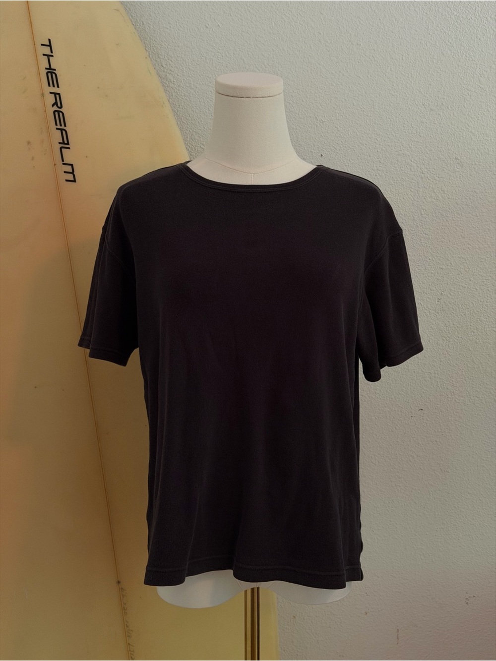 Women’s Black Crewneck Short-Sleeve Shirt